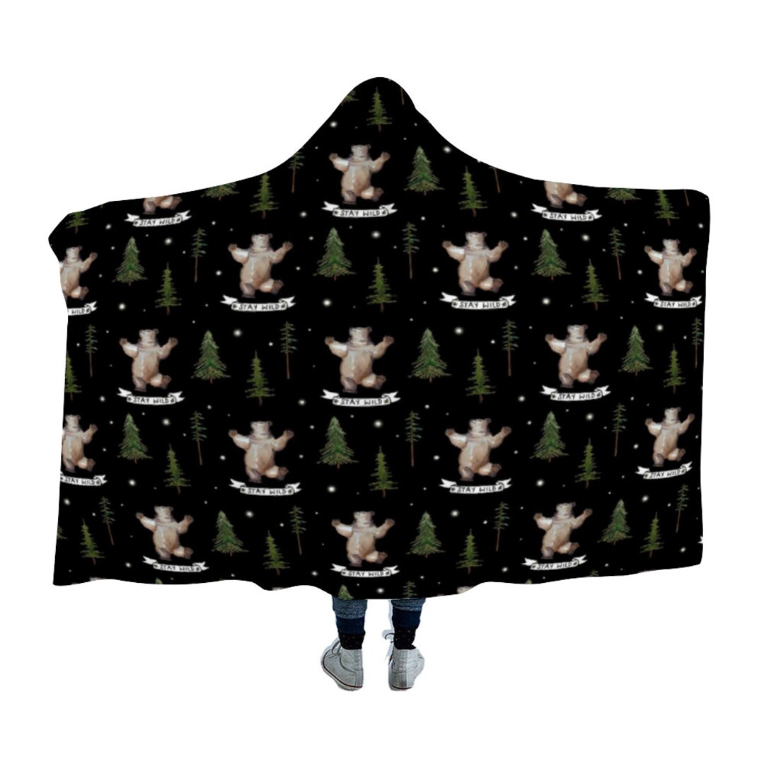 Bear Hooded Blanket Kids and Adults Warm and Cozy Short Etsy UK
