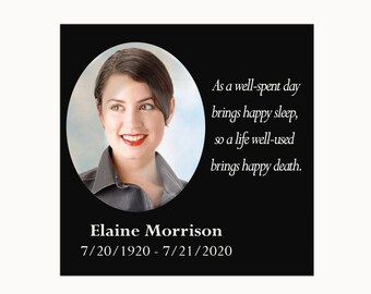 Custom Ceramic Memorial Tile with Grave Photo | Personalized Headstone Marker