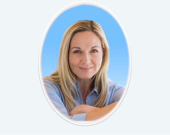 Featured listing image: Oval Ceramic headstone photo| Picture grave markers| Cemetery decorations plaque. No fading