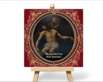 Jesus Sacred Piety Ceramic Tile - Easter Religious Decor