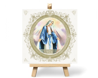 Virgin Mary Ceramic Tile: Catholic Gift, Religious Home Decor