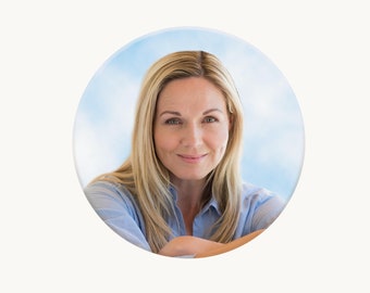 Handmade Round Ceramic Memorial Plaque: Personalized Porcelain Photo for Gravestone