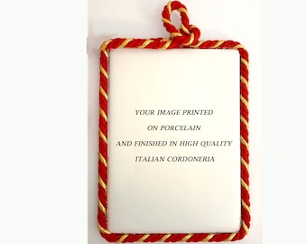 Hand-Painted Ceramic Baptism Gift with Patron Saint Image - Christian Name Keepsake