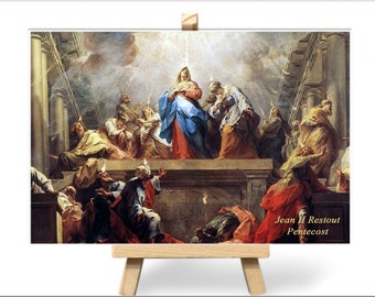 Handmade Ceramic Tile -The Pentecost Paint Print - Wall Art Home Decor- Unique religious gift