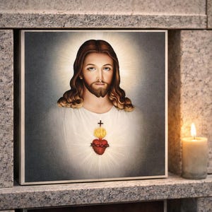 Targa commemorativa in ceramica del Sacro Cuore di Gesù – Piastrella permanente per colombario e commemorazione al chiuso