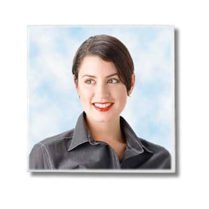 Square ceramic photo grave, picture tile for headstone, porcelain memorial for cemetery