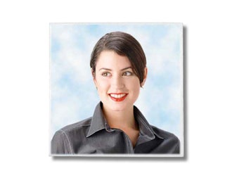 Square ceramic photo grave, picture tile for headstone, porcelain memorial for cemetery