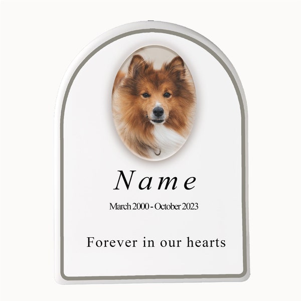 Pet memorial plaque | Pet Photo Headstone | Porcelain Pet Plaque | Pet Grave Marker | Aesthetic Quality Ceramic Pet Memorial Grave Plaque