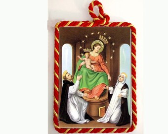 Hand-Painted Ceramic Baptism Gift with Patron Saint Image - Christian Name Keepsake