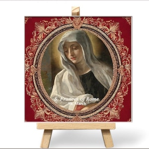 Hand-Painted Ceramic Baptism Gift with Patron Saint Image - Christian Name Keepsake