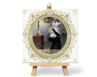 Saint Rita of Cassia Ceramic Tile: Religious Home Decor