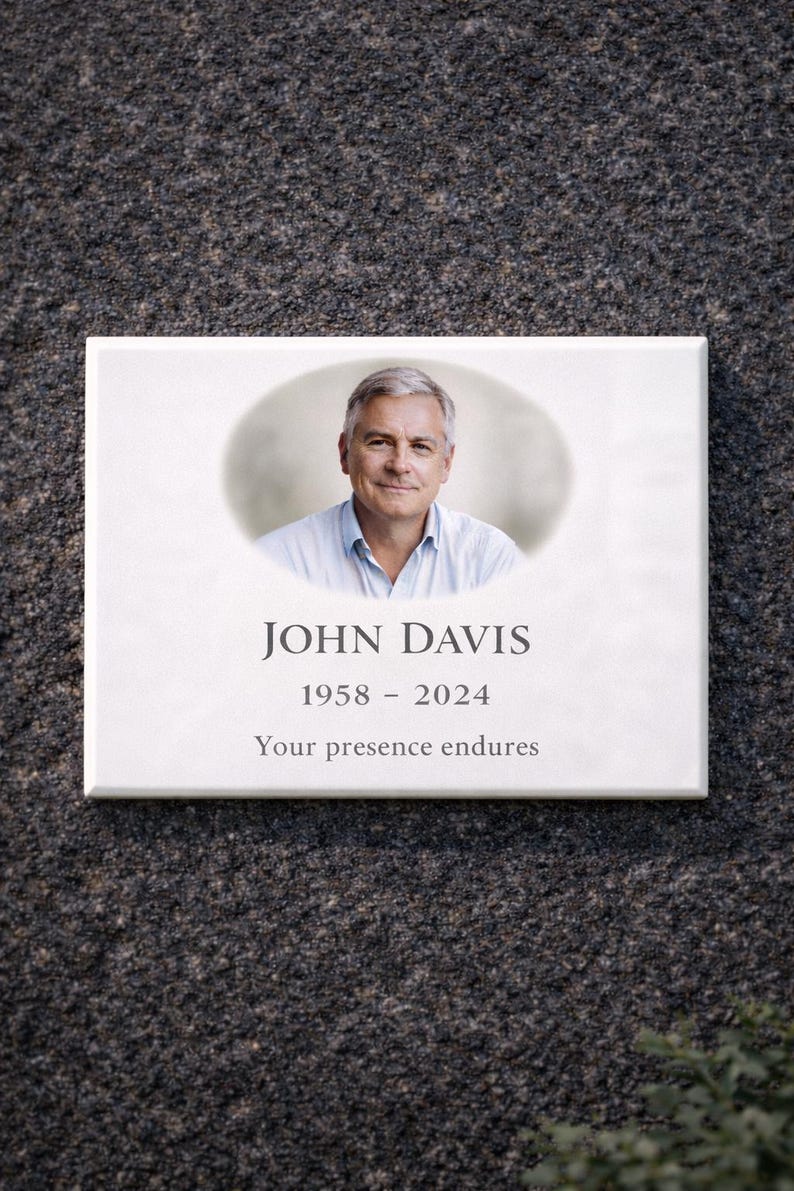 Rectangular Headstone Replacement Rectangular Headstone Photo Ceramic Grave Portrait Outdoor ...