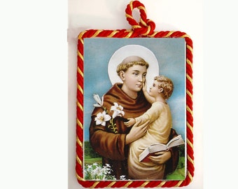 Hand-Painted Ceramic Baptism Gift with Patron Saint Image - Christian Name Keepsake