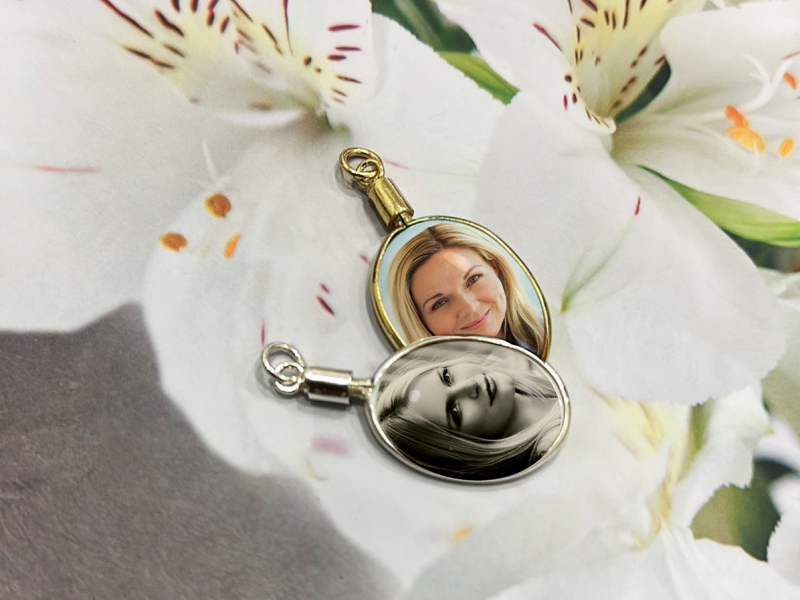 Photo Porcelain Pendant - Funeral keepsake - Personalized Oval Porcelain Remembrance Necklace