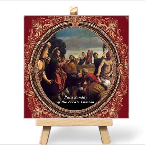 Unique Easter Time Gift - Religious Ceramic Tiles - Lord's Passion - Sunday Palms - Via Crucis- Also use outdoor