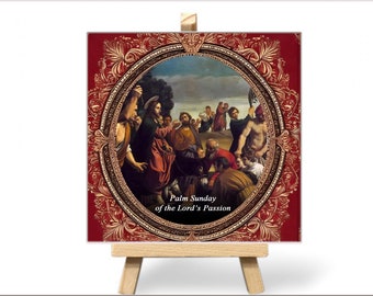 Religious Ceramic Tile: Palm Sunday, Lord's Passion, Via Crucis