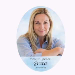 Oval Ceramic Memorial Plaque: Personalized Headstone Photo Tile
