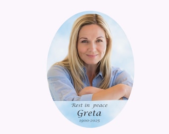 Oval Ceramic Memorial Plaque: Personalized Headstone Photo Tile