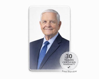 Headstone Photo Plaque Rectangular | Porcelain Grave Picture | Outdoor Cemetery Memorial Tile