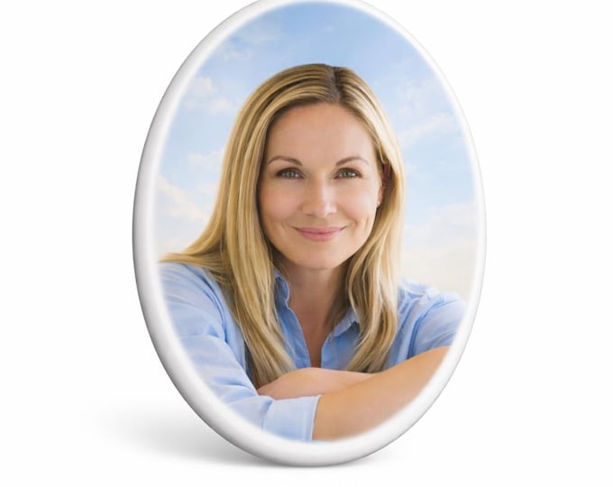 Featured listing image: Gravestone Photo Plaque – Oval Porcelain Picture for Lasting Memory