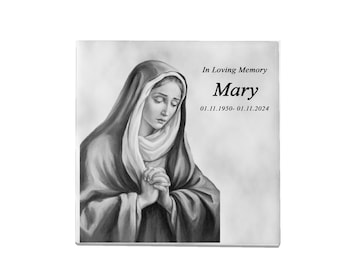 Personalized Ceramic Headstone Plaque: Our Lady of Sorrows Memorial Tile