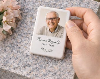 Memorial Photo Plaque for Dad, Pocket Cemetery Tribute