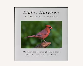Religious Tomb Art- Cardinal Memorial Tile - Christian Ceramic Headstone