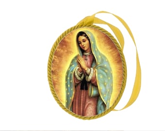 Vintage Blessed Mary of Guadalupe Crib Medal: Catholic Christening Gift
