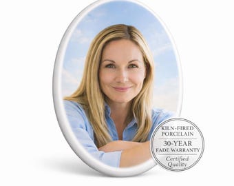 Gravestone Photo Plaque – Oval Porcelain Picture for Lasting Memory