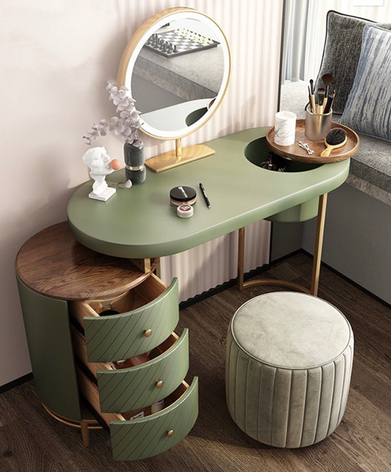 dark green dressing table Selin Fluted Dressing Table  Console