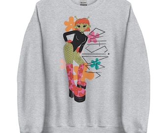 Unisex sweatshirt with alien design