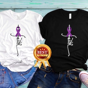 Pancreatic Cancer Shirt, Pancreatic Cancer Faith T Shirt Tank Top Kid T-Shirt Sweatshirt Hoodie, Cancer Awareness Shirt, Purple Ribbon Shirt