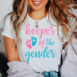Gender Reveal Shirt, Keeper Of The Gender T Shirt Tank Top Kid T-Shirt Sweatshirt Hoodie, Gender Reveal Baby Shower Tees, Team Boy Team Girl
