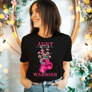 Breast Cancer Shirts For Aunt, Aunt Of A Warrior Niece Pink Family Breast Cancer Ribbon Awareness © ( T Shirt Tank Top Sweatshirt Hoodie )