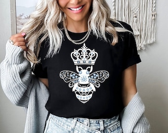 Queen Bee Shirt, Women Bee Shirt, Unique Gift for Bee Lovers, Boss Woman, Bee Tee, Bee Gift for Women Girls, Crown Shirt, Honey Bee Shirt