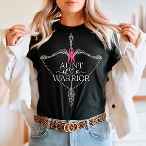 Breast Cancer Shirts For Aunt, Aunt Of A Warrior Niece Pink Family Breast Cancer Ribbon Awareness © ( T Shirt Tank Top Sweatshirt Hoodie )