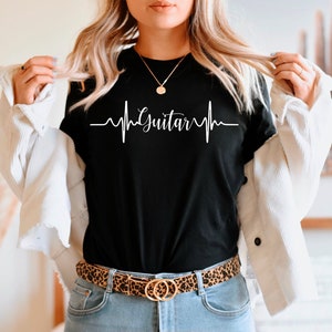 Guitar Shirt, Guitar Heartbeats T Shirt Tank Top T-Shirt Sweatshirt Hoodie, Guitarist Guitar Gift, Gift for Guitar Player, Guitar Lover Gift