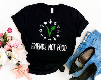 Vegan Shirt, Friends Not Food Shirt, Plant Based Shirt, Vegan Present, Herbivore, Vegan Gift Vegan T Shirt, Vegetarian Shirt, Vegan Clothing