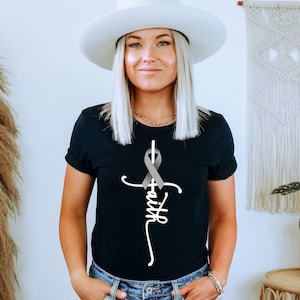 Brain Cancer Shirt © Brain Tumors Cancer Awareness Faith ( T Shirt, Tank Top, Sweatshirt, Hoodie ) Family Cancer Shirt, Cancer Support Shirt