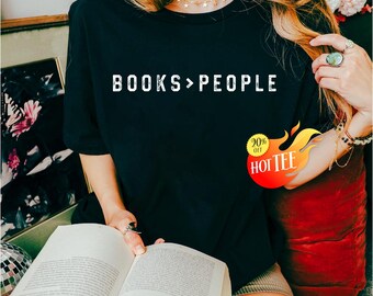 Funny Book Shirt, Books Over People Reading T Shirt Tank Tops Sweatshirt Hoodie, Librarian Reading Shirt, Book Lover Gift, Bookworm T-Shirt