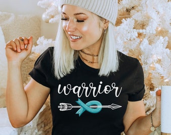 Ovarian Cancer Shirt, Ovarian Cancer Warrior T Shirt Tank Top Kid T-Shirt Sweatshirt Hoodie, Cancer Awareness Shirt, Ovarian Ribbon TShirt
