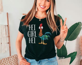 Hei Girl Hei Shirt, Moana T Shirt Tank Top Kid T-Shirt Sweatshirt Hoodie, Moana TShirt, Hei Hei Shirt, Rooster Shirt, Moana Gifts