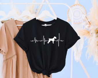 Miniature Schnauzer Love Heartbeats T Shirt, Miniature Schnauzer Shirt, Miniature Schnauzer Mama, Schnauzer Gift Tee, Schnauzer Lover Life