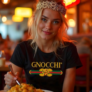 Gnocchi Shirt, Funny Gnocchi Macaroni T Shirt Hoodie Tank Top Sweatshirt, Italian Pasta Logo Shirt, Trendy Graphic T Shirt, Foodie T-Shirt