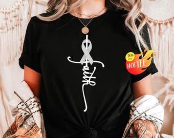 Brain Cancer Shirt © Brain Tumors Cancer Awareness Faith ( T Shirt, Tank Top, Sweatshirt, Hoodie ) Family Cancer Shirt, Cancer Support Shirt