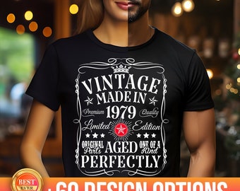 45th Birthday Shirt, Vintage 1979 Shirt, Best 45th Birthday Gift For Men, 45th Birthday Women, 1979 Birthday Shirts, Custom Birthday Shirt