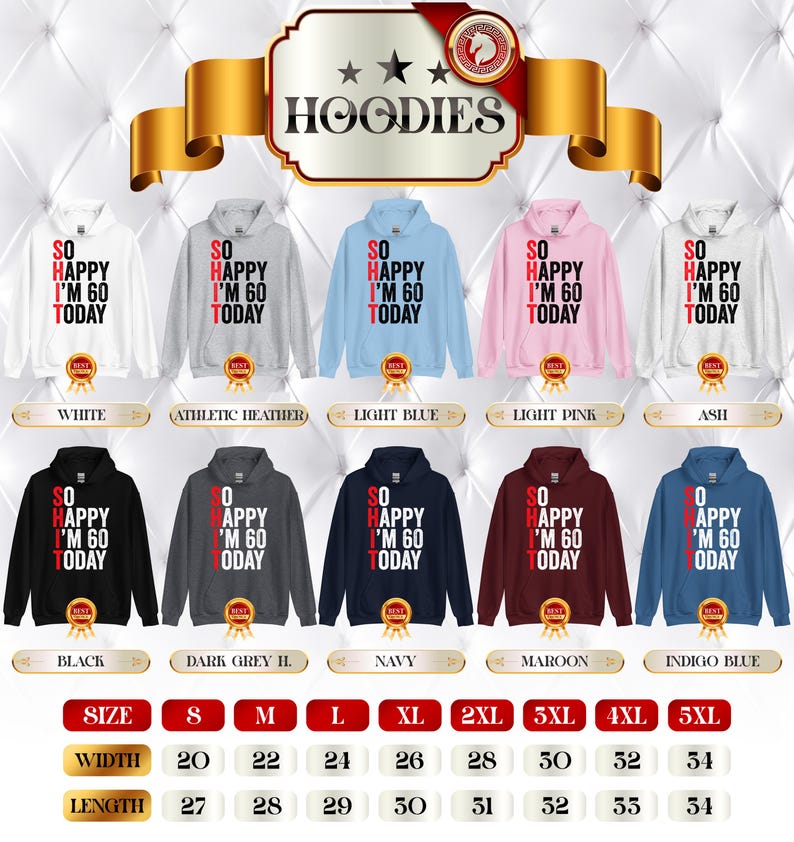 So Happy I'm Sixty T-Shirt, Funny 60th Birthday Shirt, 60th Birthday Gift For Men & Women, 60 Years Old Shirt, Funny 60th Birthday Gift image 19