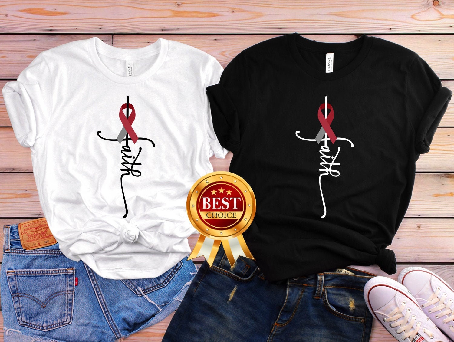 Head And Neck Cancer Cancer Shirt, Oral Cancer Faith T Shirt Tank Top Kid T-Shirt Sweatshirt Hoodie, Cancer Awareness Shirt, Burgundy Ribbon