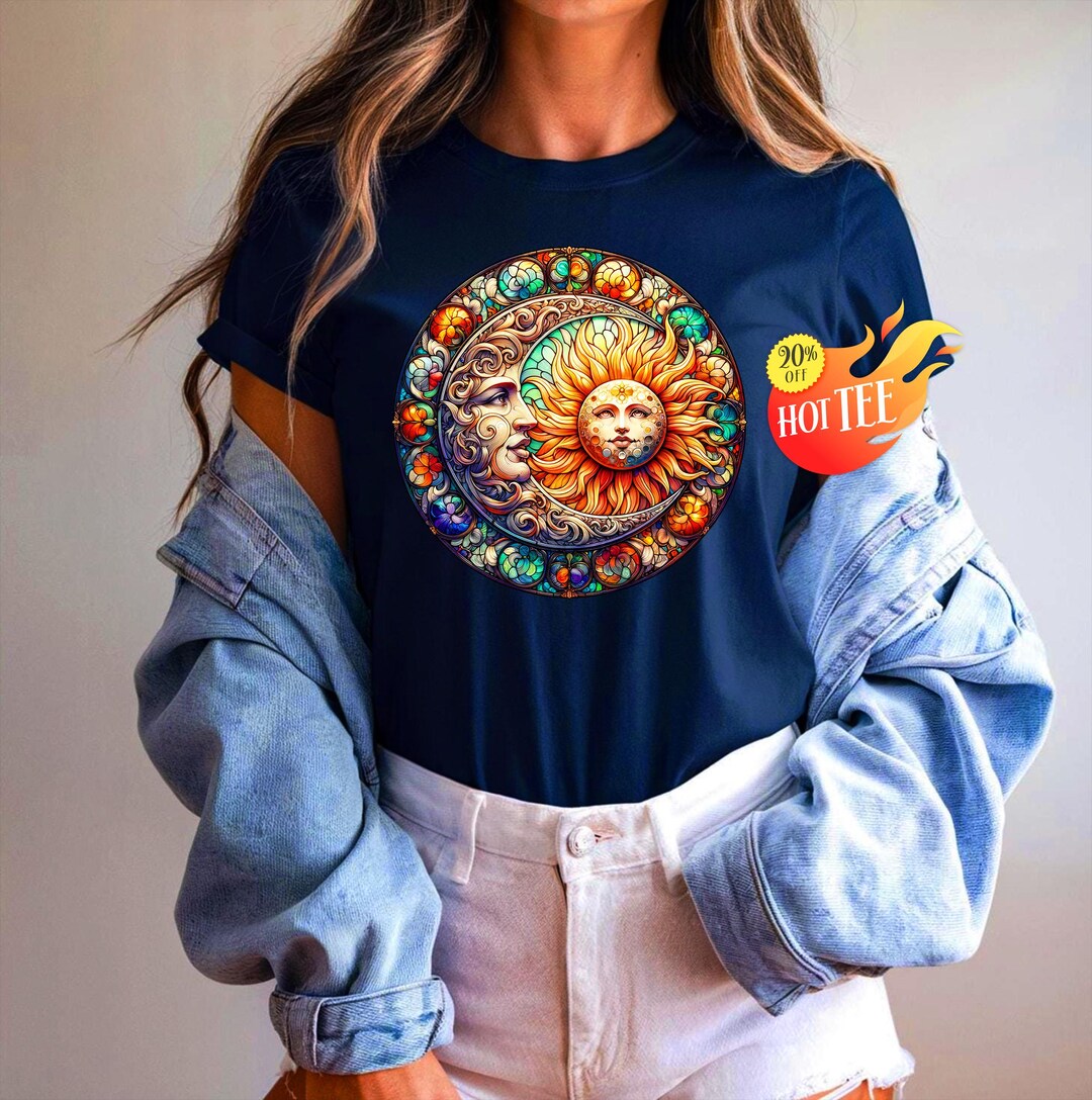 Celestial Sun and Moon Shirt, Yin Yang Shirt, Mystical Sun and Moon ...
