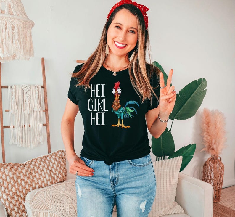 Hei Girl Hei Shirt, Moana T Shirt Tank Top Kid T-Shirt Sweatshirt Hoodie, Moana TShirt, Hei Hei Shirt, Rooster Shirt, Moana Gifts imagen 1